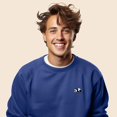 thumbnail image 4 of Dalix Panda Embroidered Fleece Crewneck Long Sleeve Sweatshirt Mens in Heather True Royal 2XL XX-Large, 4 of 5