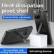 thumbnail image 2 of For iPhone 16 Plus Case Heat Dissipation Kickstand PC Phone Cover Built-In Glass Lens Film - Dark Pu, 2 of 5