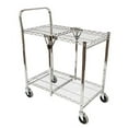 thumbnail image 2 of Luxor WSCC-2 Two-Shelf Collapsible Wire Utility Cart, Silver, 2 of 10