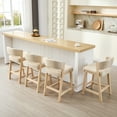 thumbnail image 5 of ONEVOG 26.2'' Wooden Counter Height Bar Stools Set of 2, Upholstered Linen Barstools with Curved Backrest & Natural Solid Wood Legs, Mid-century Counter Stools for Kitchen Island, Beige, 5 of 10