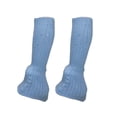thumbnail image 2 of Calentadores de piernas de patinaje sobre hielo con decoración rinestas de calcetines de patinaje de hielo calentadores de piernas de tejido Azul, 2 of 8