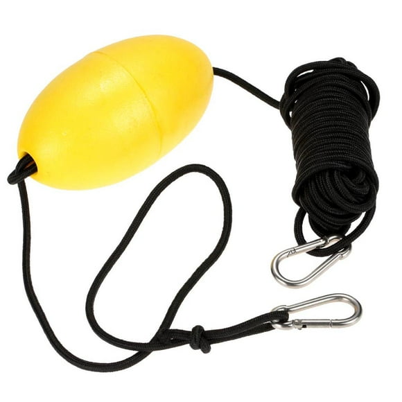 Yeacher 1pc Kayak Drift Anchor Tow Rope Tow Line 9.1m / 30ft Long Nylon Rope Stainless Steel Clips Kayak Accessory