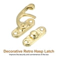 thumbnail image 4 of Uxcell 6 Pack Vintage Lock Clasp, 27 x 32mm Mini Swing Arm Right Clasp Latch, Gold, 4 of 5