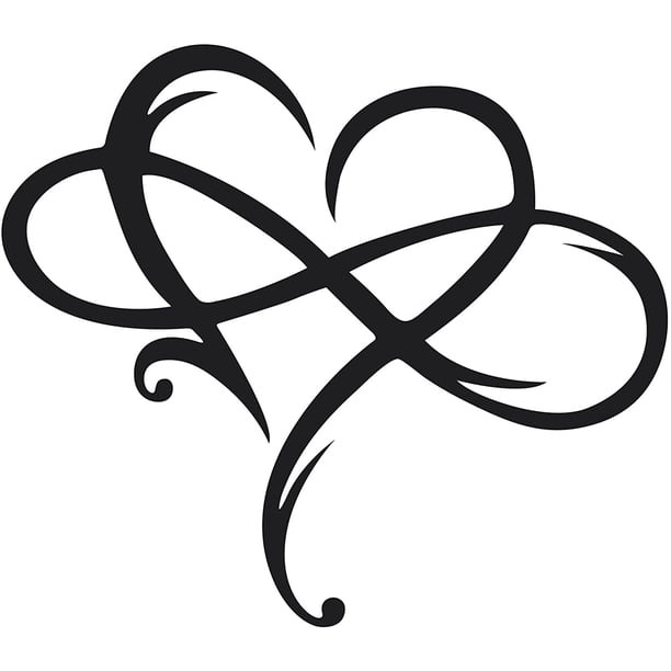 Decoración de pared de corazón infinito de 55 x 46 cm, arte de pared de metal, regalo de decoración de arte de hierro, escultura de pared de amor eterno para sala de estar, dormitorio