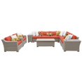 thumbnail image 1 of Ensemble de Meubles de Patio en Osier d'Extérieur 11 Pcs en Tangerine, 1 of 2