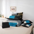 thumbnail image 6 of jejeloiu Graffiti Geometric Square 7-Piece Twin Bedding Sets,Blue White Black Bedding Comforter Set For Adults Reversible, 6 of 8