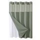 thumbnail image 2 of Cortina de ducha Full Star Plain con doble anilla grande | Tejido de poliéster resistente y reversible | 183 x 183 cm con dobladillo con peso magnético y paneles de malla blanca, 2 of 5