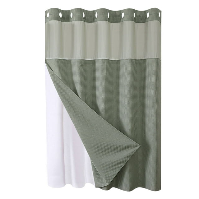 Anneaux de Rideau de Douche Étoile Pleine Simple Double Grand Anneau Rideau de Douche Réversible pour Salles de Bain Tissu Polyester Robuste Rideaux de Douche Rideaux de Douche pour Salle de Bain
