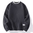 thumbnail image 2 of Crewneck Sweater Men‘s Autumn and Winter Lazy Style Handmade Knitted Base Shirt Trendy Fake Two-piece Inner Sweater for Teenagers, 2 of 4