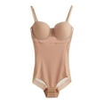 thumbnail image 6 of Elainilye Fashion Body Shaper for Women Solid Color Bodysuit Chest Cushion Comfortable Out Bra Underwear,Beige, 6 of 9