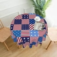 thumbnail image 2 of Patriotic American Stars Flag Tablecloth USA Independence Mermorial Day Round Tablecloths Circular Table Cloths Cover Washable Polyester Tabletop Runner for Kitchen Party Picnic Dining Decor 70 Inch, 2 of 6