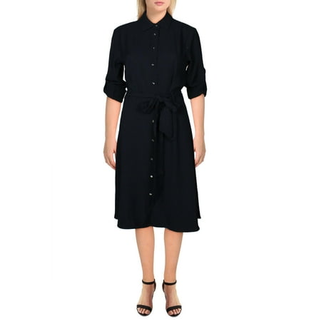 Lauren Ralph Lauren Womens Karalynn Fit & Flare Long Sleeves Shirtdress