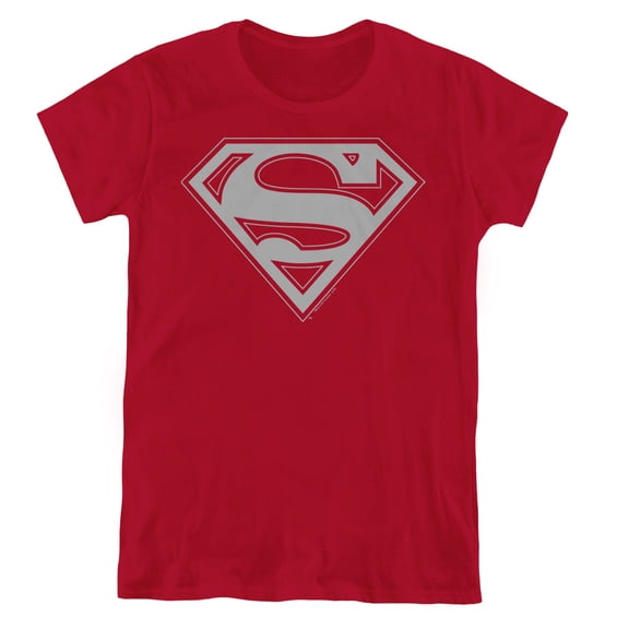 Superman Crimson & Gray Shield Women's T-Shirt Cardinal