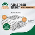 thumbnail image 2 of Green Orange 50" x 60" Fleece Throw Blanket in Stylish Gift Box, Black & White Striped Color - Soft, Lightweight Plush Throw for Women, Men & Kids, 2 of 7