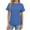 Blue, variant on JGGSPWM Women's Casual Short Sleeve Ribbed Knit Crew Neck Soft Splicing T-Shirt Tops Wine S