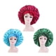 thumbnail image 1 of Satin Bonnet Silk Bonnet Hair Bonnet (burgundy + sky blue + dark green) Jumbo Size for Sleepi, 1 of 5