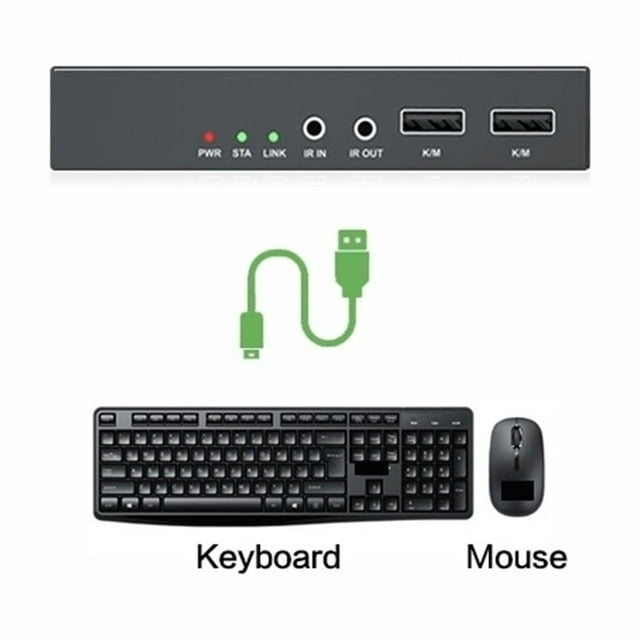 Extension Kvm 4k 60hz sur Ip avec Port USB IR RS232 Non Compressé HD 2.0 à RJ45 Émetteur Ethernet pour PS4 PC TV