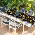 thumbnail image 2 of Black Yellow Christmas Balls Table Cloths for 8 Foot Rectangle Tables, Xmas Snowflake Patio Waterproof Elastic Fitted Tablecloths, Washable Rectangular Table Cover for Camping, 2 of 8