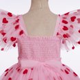 thumbnail image 4 of IBTOM CASTLE Toddler Kids Girls Butterfly Dress Sparkle Tulle Ruffle Sleeve Wedding Formal Birthday Pageant Shoot Dresses Pink Heart, 4 of 7