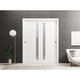 thumbnail image 3 of Sturdy Barn Door 32 x 96 inches | Sete 6933 Matte Black with Frosted Glass | 6.6FT Rail Hangers Heavy Hardware Set | Solid Panel Interior Doors, 3 of 6