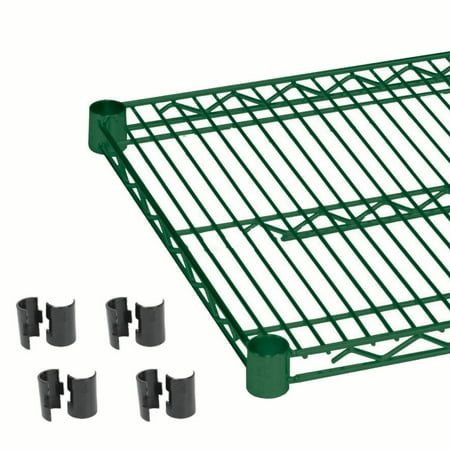

Excellante Epoxy coating wire shelves 14 x 30 with 4 set plastic chip comes in 2 shelves