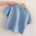 thumbnail image 5 of kpoplk Girl's Summer Cute Graphic Shirts Casual Short Sleeve Crewneck Tees Baggy Tops(Sky Blue,18-24 M), 5 of 5