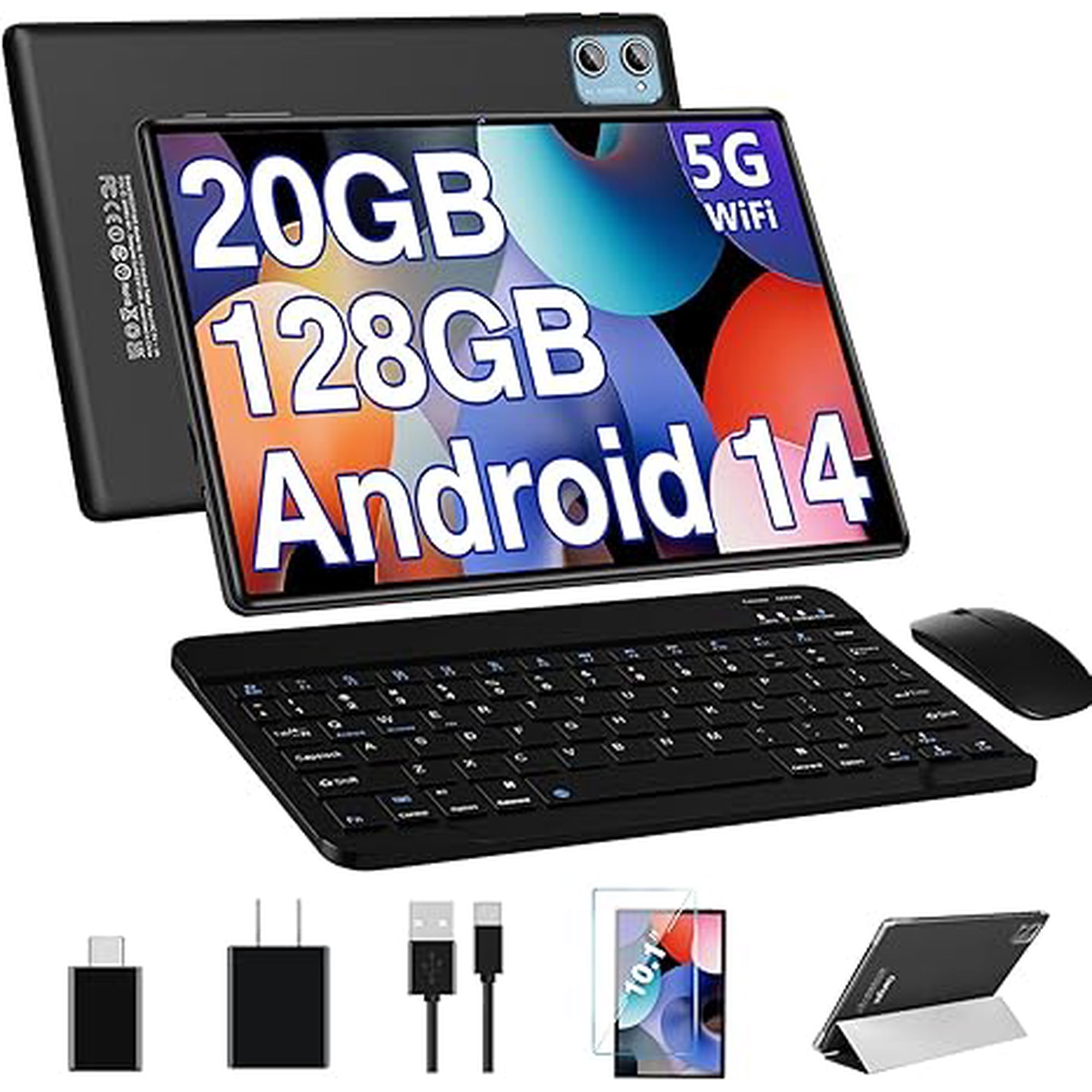 DeerTime E15 10.1-inch Android Tablet, 20GB RAM 128GB ROM 1TB