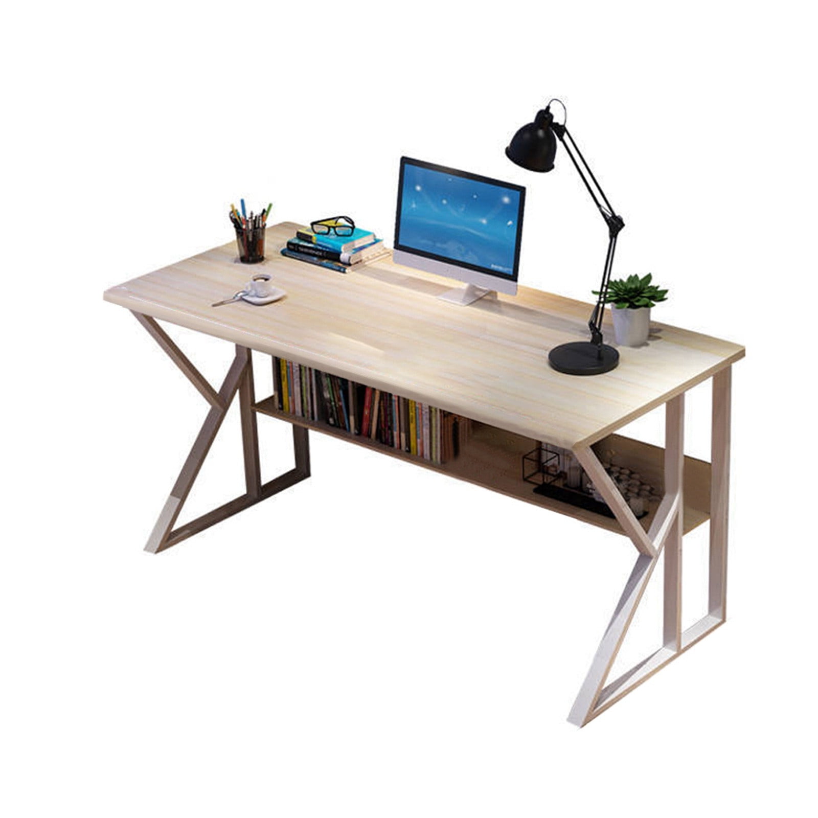 UMfun Computer Desk 47" Study Writing Table for Home Office,Computer Desk with Hutch, Gaming ...