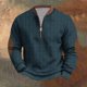 thumbnail image 1 of Ceisia Men's Vintage Diamond Print Half-Zip Sweatshirt | Slim Long-Sleeve Winter Casual Top Gift, 1 of 8