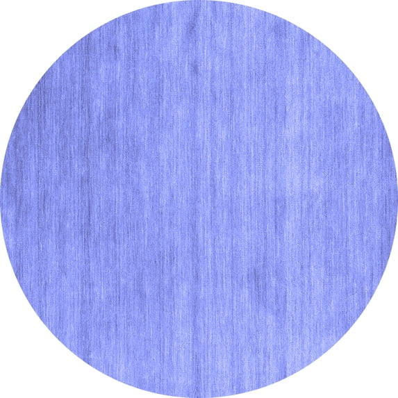 Ahgly Company Machine Washable Indoor Round Abstract Blue Contemporary Area Rugs, 5' Round