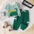 thumbnail image 2 of HCNTES Infant Toddler Baby Boy Summer Outfits Short Sleeve T-shirt Dinosaur Shirts with Pants 2Pcs Clothes Set, 2 of 8