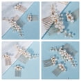 thumbnail image 3 of KAKOWELY Juego de 3 peinetas de perlas para el pelo, tocado de novia, delicados peines decorativos, accesorios para el pelo de graduación, 3 of 4
