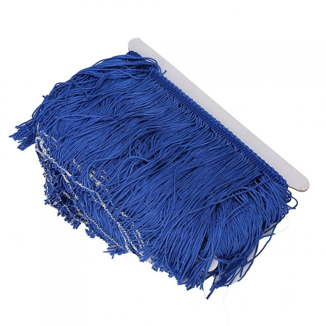 Borlas con flecos de encaje para vestido latino, ropa de escenario, zapatos, manualidades, cortina, accesorios de bricolaje, 14 cm (5,5 pulgadas), azul real
