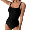 thumbnail image 2 of Snowsong Women's One Piece Pleated Suspender Fashionable Swimsuit Tankini, Large, 2 of 6