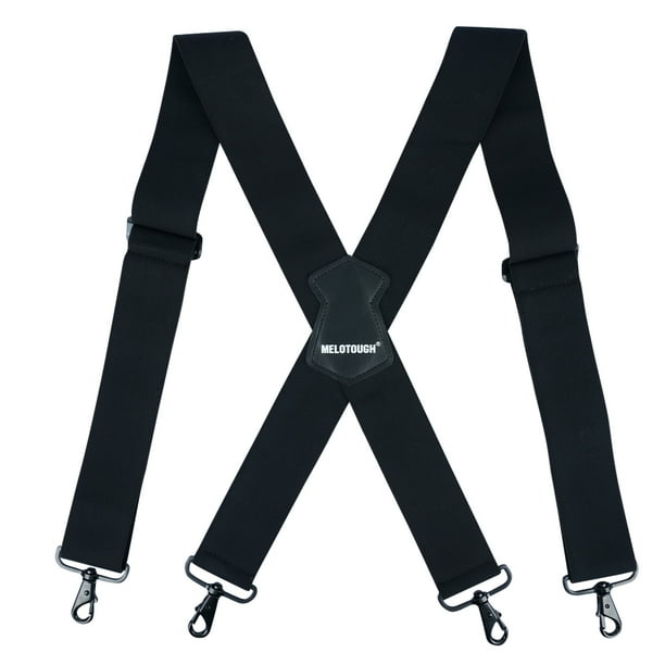 MELOTOUGH Men's Suspender 2 Inch Wide Suspenders Full Elastic X Back