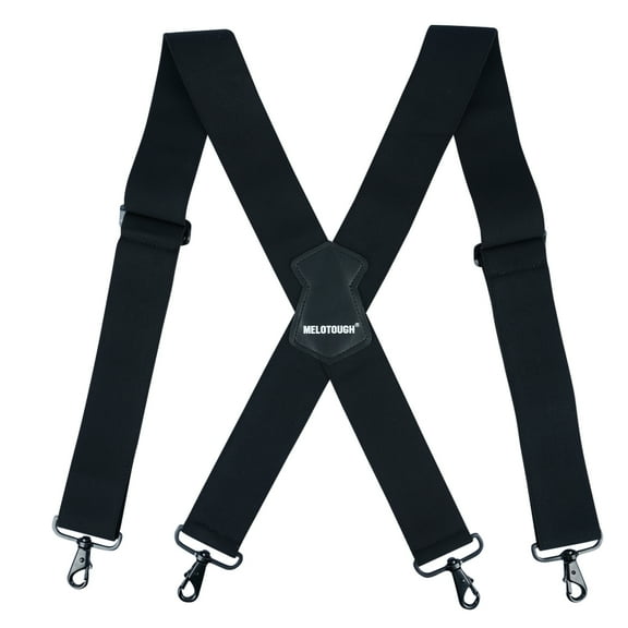 MELOTOUGH Men's Suspender 2 Inch Wide Suspenders Full Elastic X Back Suspender with Snap Hooks