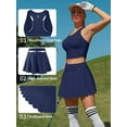 thumbnail image 3 of Charmo Womens 2 Piece Tennis Skirts Sets Athletic Dress with Bulit-in Shorts and Pockets, 3 of 8