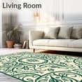 thumbnail image 2 of ODIKA 2'x3' Machine Washable Non-Slip Area Rug, Vintage Paisley Swirl Textured Floor Covering with Ornate Motifs High Traffic Rug with Pad, Ivory, 528579, 2 of 8