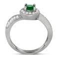 thumbnail image 3 of Antique Designer 1 Carat Oval Cut Green Emerald And Diamond Moissanite Engagement Ring For Her In 10K White Gold, Promise Ring, Anniversary Ring, 3 of 3