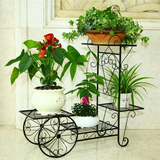 4 Tier Plant Stands Indoor Metal Plant Shelf Stand Outdoor