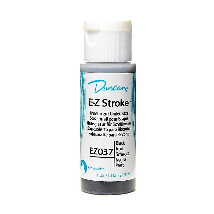 Duncan Translucent Duncan E-Z Stroke Translucent Underglaze Paint, Black, 1 Oz., 4/Pk (4PK ...