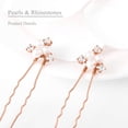 thumbnail image 4 of Pearl Bride Wedding Hair Pins Bridal Crystal Hair Piece Rhinestone Headpieces Hair Accessories for Women and Girls (Rose Gold), 4 of 5