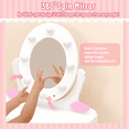 thumbnail image 6 of SESSLIFE Kids Vanity Set with Mirror Lights and Drawers, Wooden Princess Makeup Desk Set, Toddler Dressing Table Set, Pretend Play Kids Vanity Table and Chair Set for Little Girls aged 3+, White, 6 of 9