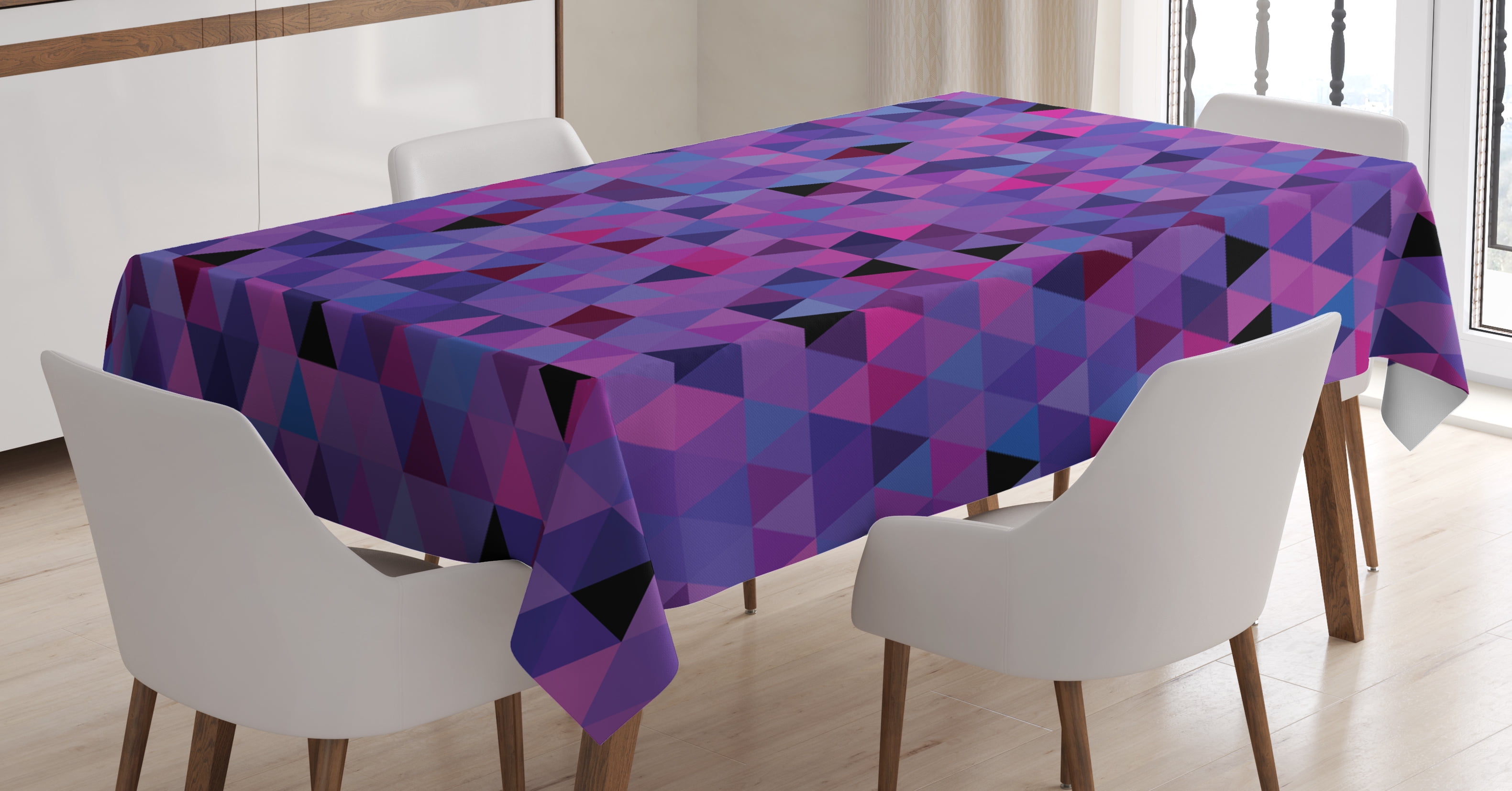 Eggplant Tablecloth, Small Triangles Froming an Abstract ...