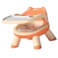thumbnail image 4 of Sillas de comedor para niños, cómodas, con cojín sonoro, seguras, multifuncionales, ligeras, asiento elevador para bebés y niños, color naranja, 4 of 13