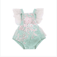 thumbnail image 1 of FOCUSNORM Baby Girls Romper, Light Blue Sleeveless Square Collar One-piece, 1 of 6
