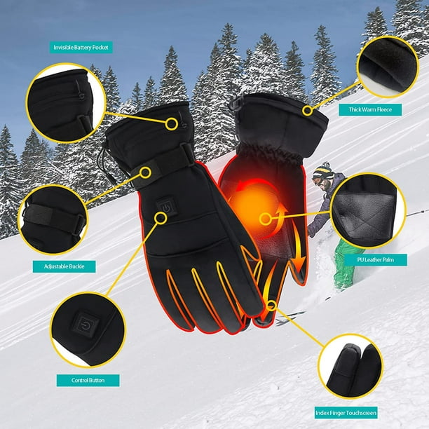 IBAOLEA Gants Chauffants Electriques Ecran Tactile Homme Femme, Gants  Thermiques Chauffants à Batterie Rechargeable Hiver Chauffe Mains pour Ski  Camping Pêche Moto Noir - Noir - 