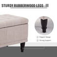 thumbnail image 6 of 42" Tufted Linen Storage Ottoman Bench with Soft-Close Lid for Living Room, Bedroom, Entryway, 6 of 11