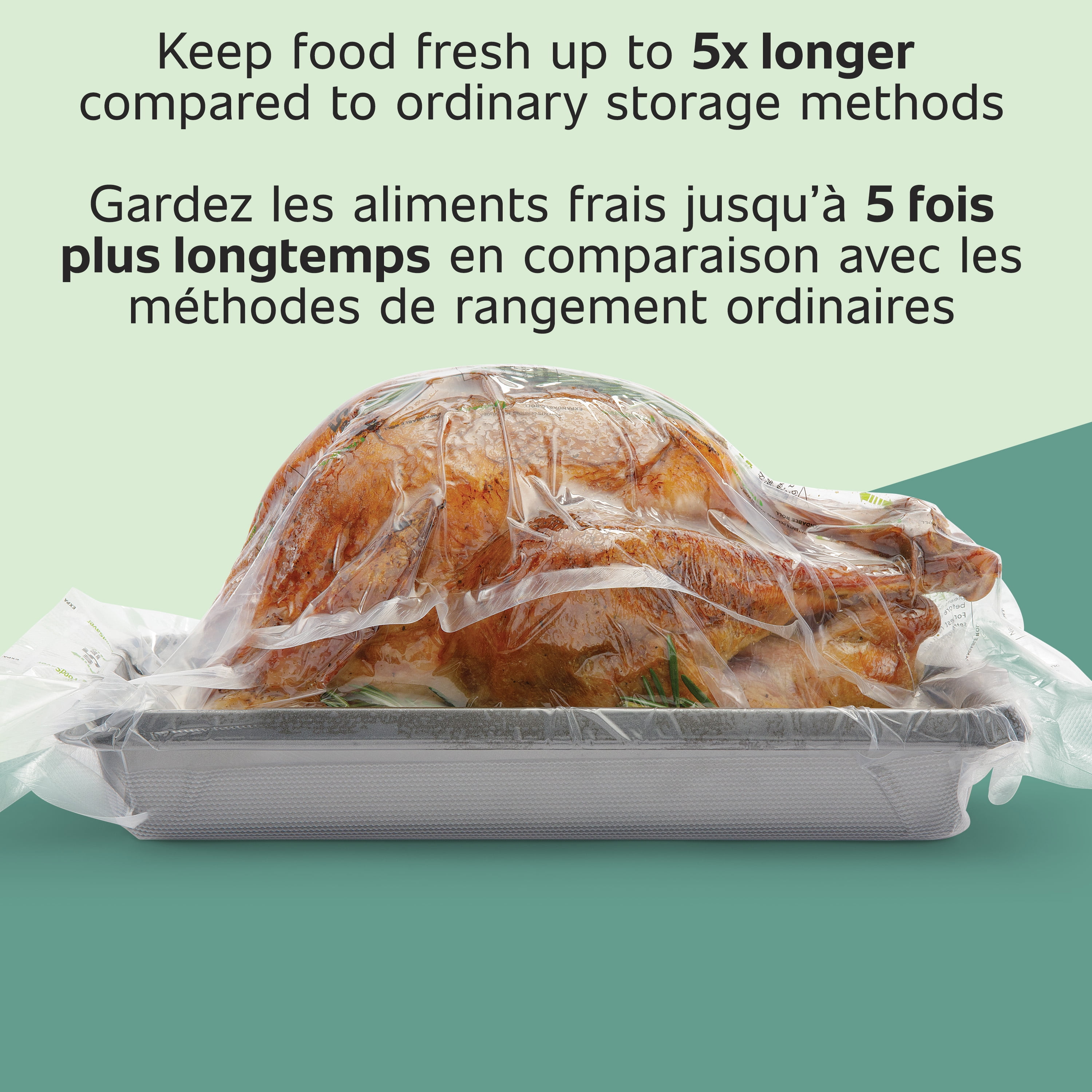 FoodSaver 11" x 16' Expandable Vacuum Sealer Roll (27.9 cm x 4.87 m), 1 Pack, 1 Pack