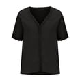 thumbnail image 5 of Mittory V Neck T Shirts for Women Lace Sleeve Ladies Tops and Blouses Summer Outfits Basic Tee, 5 of 5